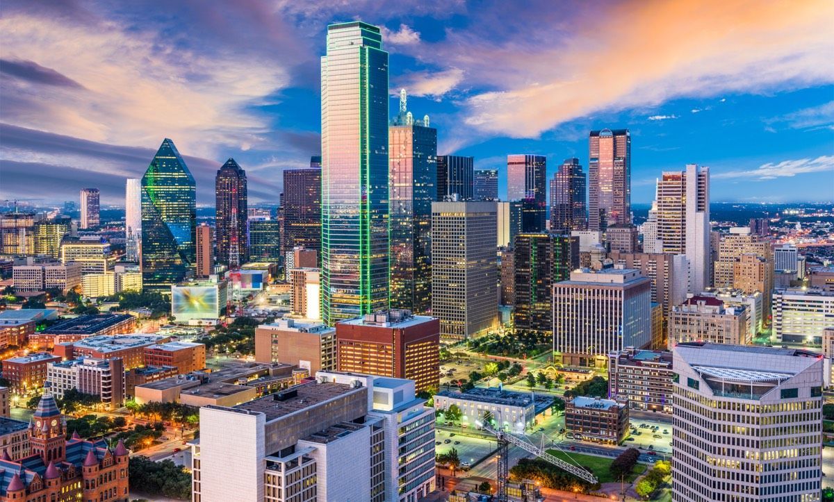 Dallas skyline at dusk